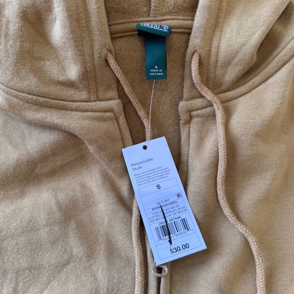 NWT Wild Fable Oversized Zip-Up Sweatshirt Hoodie Pockets Comfy Cozy Camel Tan - Picture 3 of 4